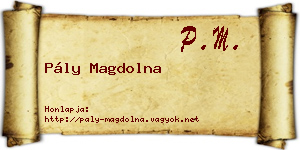Pály Magdolna névjegykártya